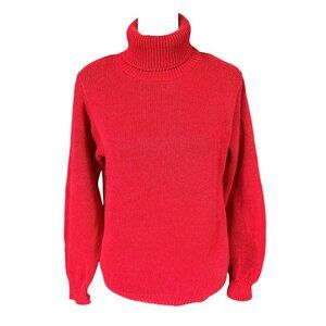 Cambridge red long sleeve pullover turtleneck sweater women's size medium
